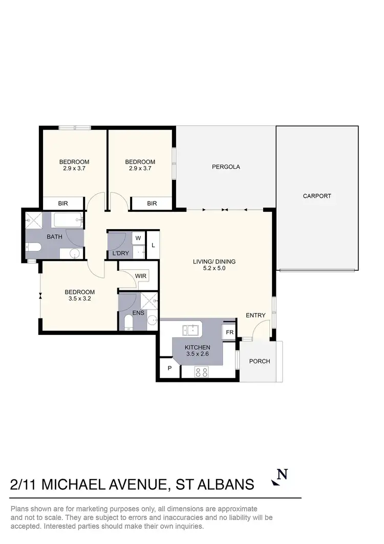 Floorplan of Homely unit listing, 2/11 Michael Avenue, St Albans VIC 3021