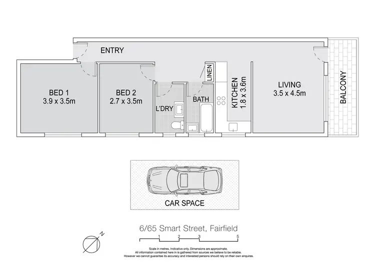 Floorplan of Homely unit listing, 6/65 Smart Street, Fairfield NSW 2165