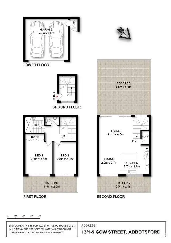 Floorplan of Homely townhouse listing, 13/1-5 Gow Street, Abbotsford NSW 2046