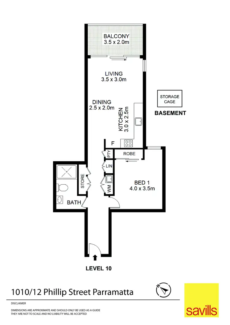 Floorplan of Homely apartment listing, 1010/12 Phillip Street, Parramatta NSW 2150