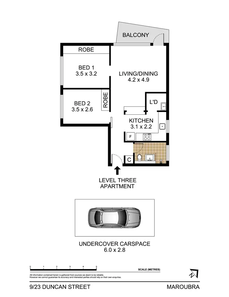 Floorplan of Homely apartment listing, 9/23 Duncan Street, Maroubra NSW 2035