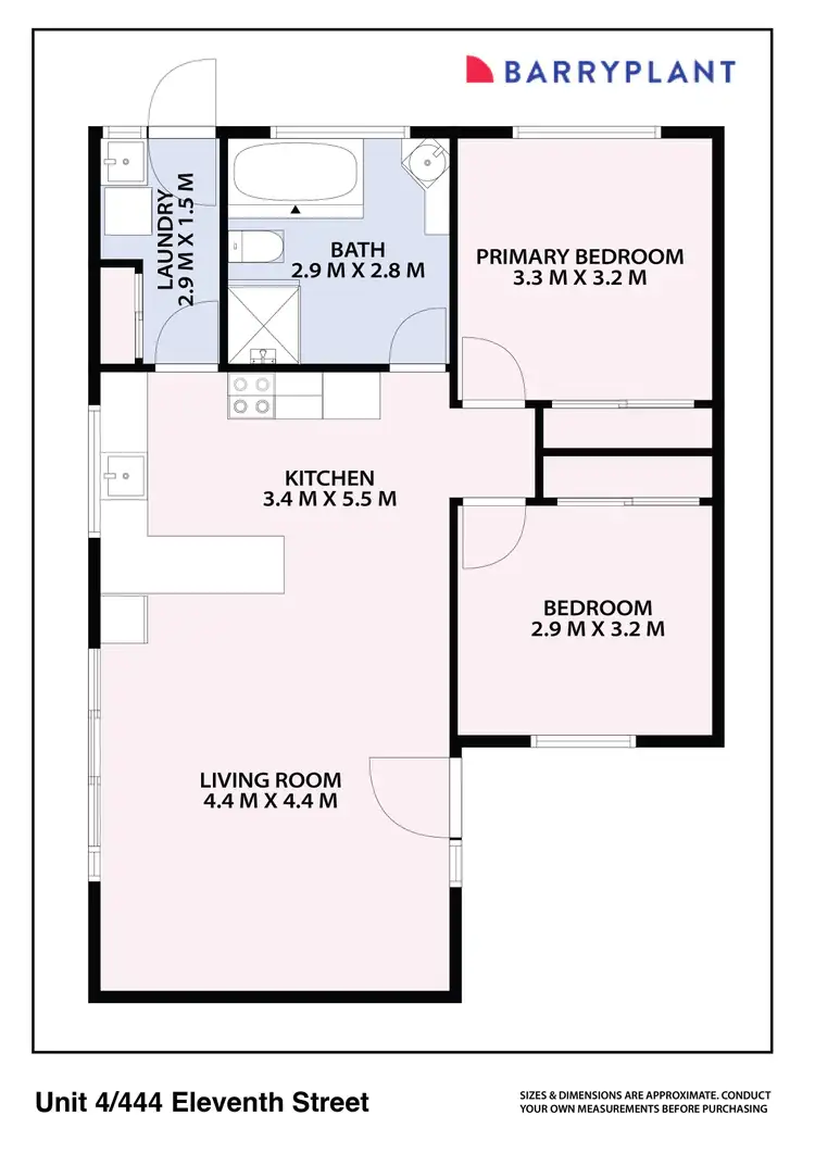Floorplan of Homely unit listing, 4/444 Eleventh Street, Mildura VIC 3500