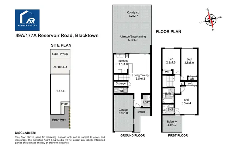 Floorplan of Homely townhouse listing, 49A/177A Reservoir Road, Blacktown NSW 2148