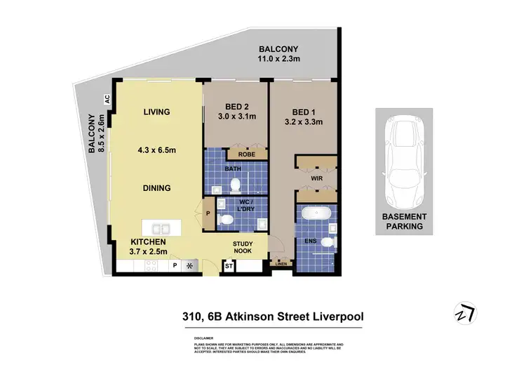 Floorplan of Homely apartment listing, 310/6B Atkinson Street, Liverpool NSW 2170