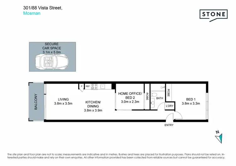 Floorplan of Homely apartment listing, 301/88 Vista Street, Mosman NSW 2088