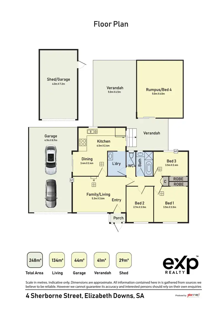 Floorplan of Homely house listing, 4 Sherborne Street, Elizabeth Downs SA 5113