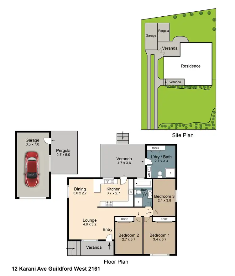 Floorplan of Homely house listing, 12 Karani Avenue, Guildford NSW 2161