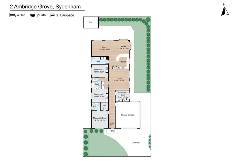 Floorplan of Homely house listing, 2 Ambridge Grove, Sydenham VIC 3037