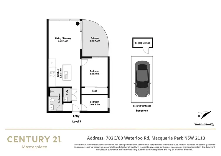 Floorplan of Homely apartment listing, C702/80 Waterloo Road, Macquarie Park NSW 2113