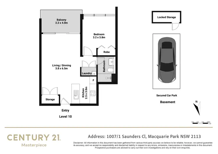 Floorplan of Homely apartment listing, 1007/1 Saunders Close, Macquarie Park NSW 2113