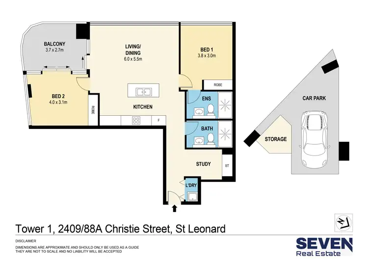 Floorplan of Homely apartment listing, Level 24/2409/88A Christie Street, St Leonards NSW 2065