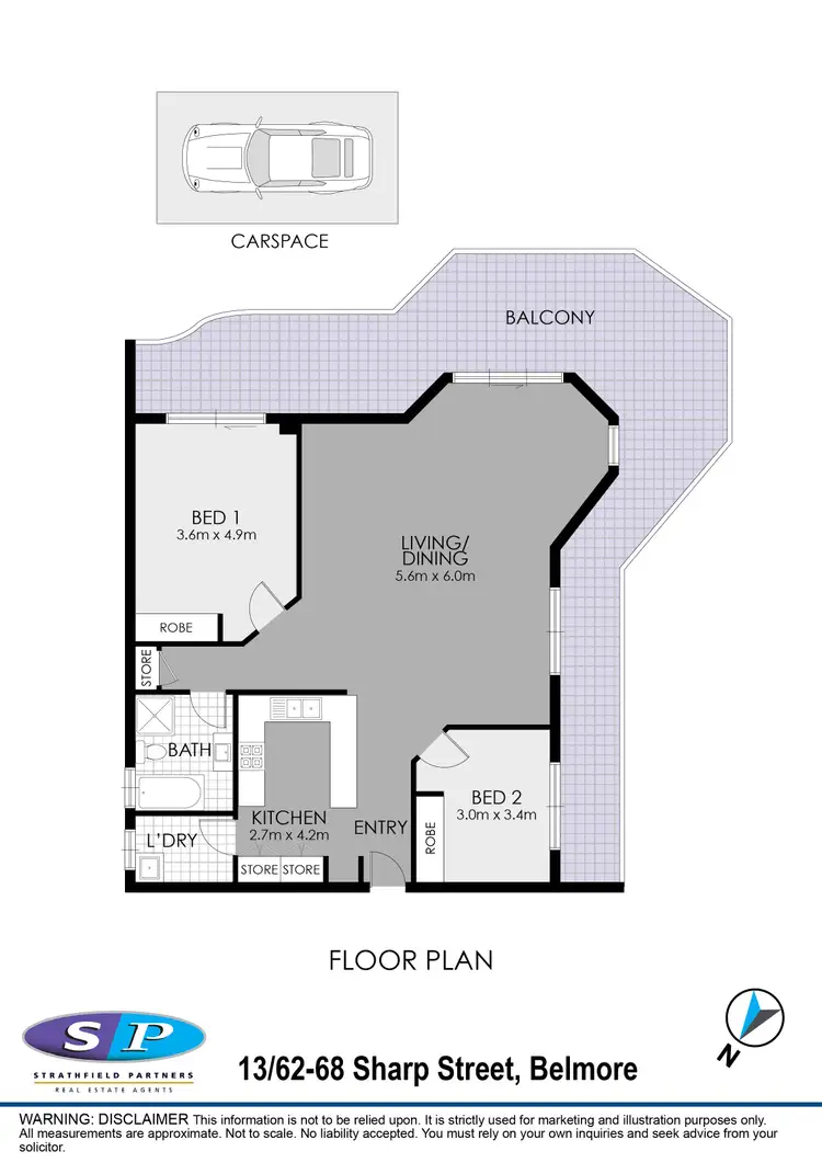 Floorplan of Homely apartment listing, 13/62-68 Sharp Street, Belmore NSW 2192