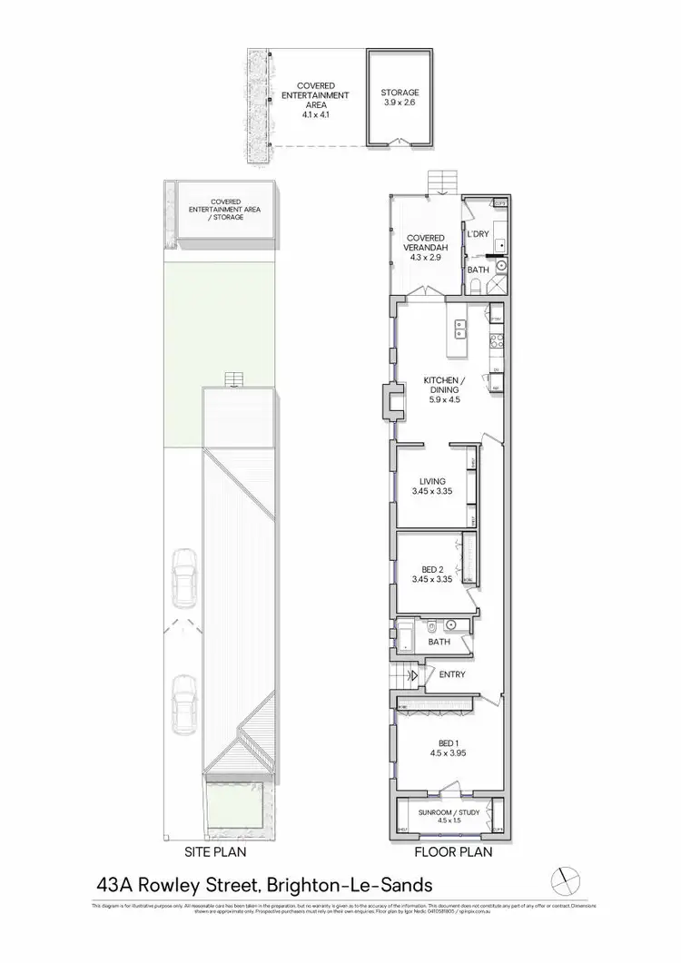 Floorplan of Homely semi-detached listing, 43a Rowley Street, Brighton-Le-Sands NSW 2216