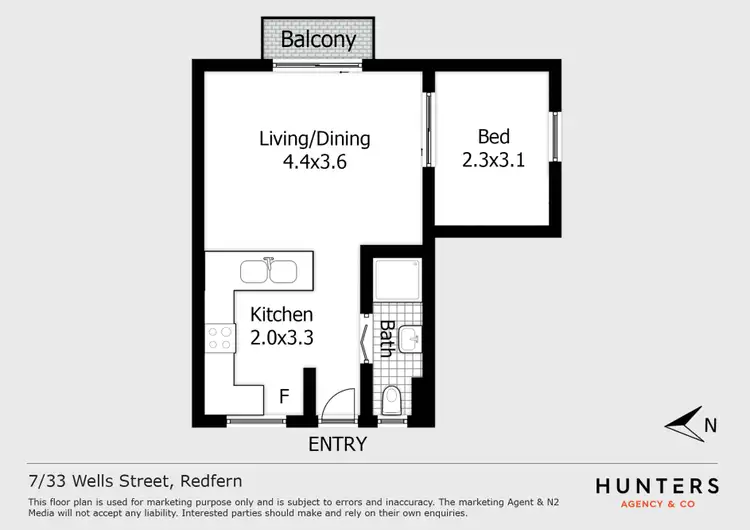 Floorplan of Homely unit listing, 7/33 Wells Street, Redfern NSW 2016
