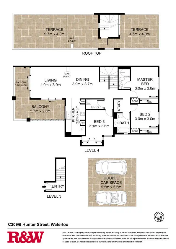 Floorplan of Homely apartment listing, C309/5 Hunter Street, Waterloo NSW 2017