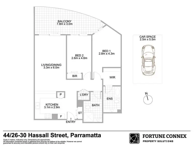 Floorplan of Homely apartment listing, 44/26-30 Hassall Street, Parramatta NSW 2150