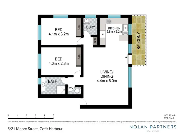 Floorplan of Homely unit listing, 5/21 Moore Street, Coffs Harbour NSW 2450