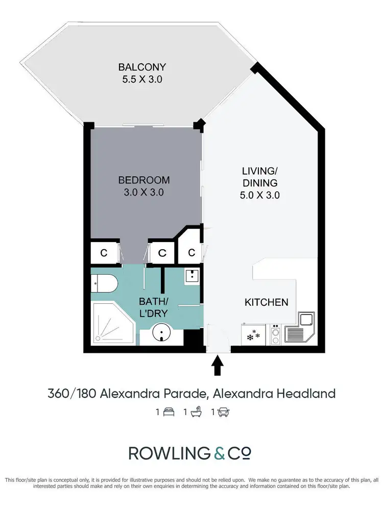 Floorplan of Homely unit listing, 360/180 Alexandra Parade, Alexandra Headland QLD 4572