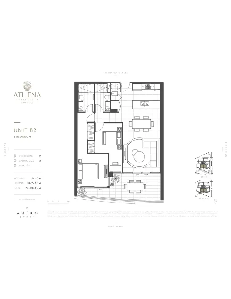 Floorplan of Homely apartment listing, 2404/6-8 Sickle Avenue, Hope Island QLD 4212