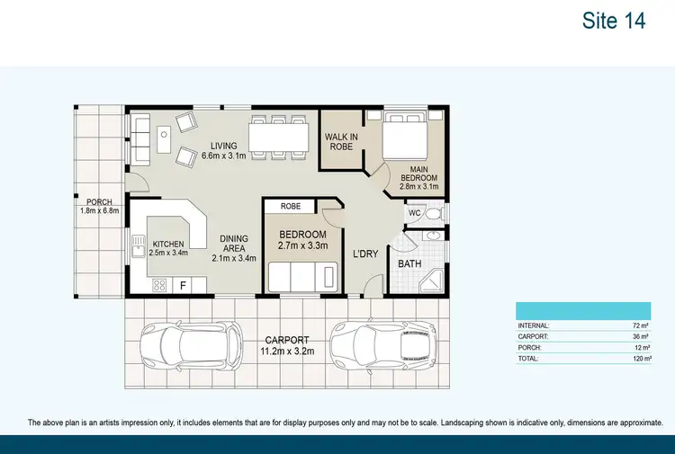 Floorplan of Homely retirement listing, 14/39-89 Gordon Young Drive, South West Rocks NSW 2431