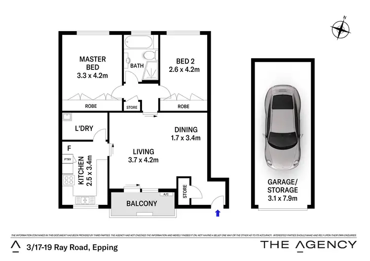 Floorplan of Homely unit listing, 3/17-19 Ray Road, Epping NSW 2121