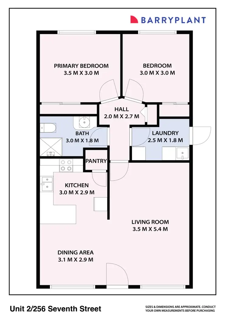 Floorplan of Homely unit listing, 2/256 Seventh Street, Mildura VIC 3500