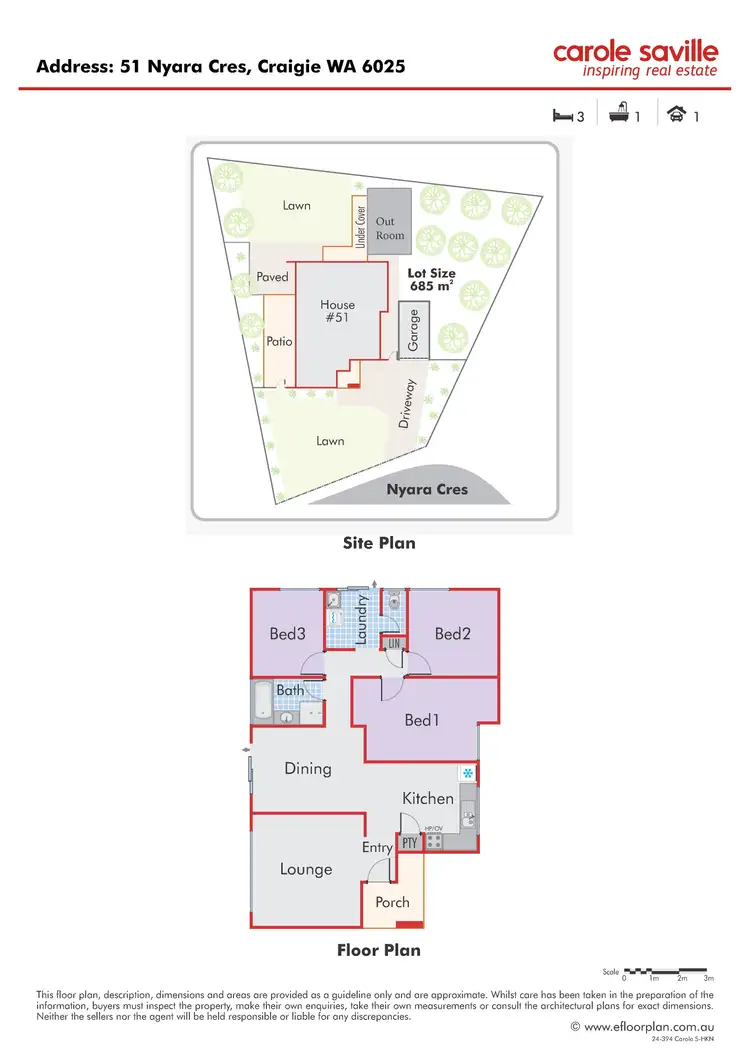 Floorplan of Homely house listing, 51 Nyara Crescent, Craigie WA 6025