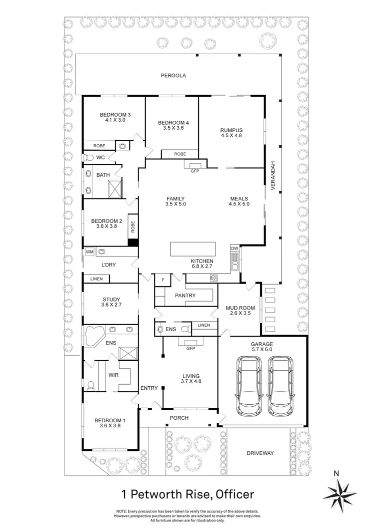 Floorplan of Homely house listing, 1 Petworth Rise, Officer VIC 3809