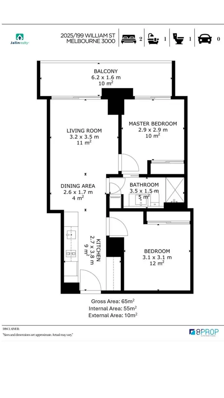 Floorplan of Homely apartment listing, 2025/199 William Street, Melbourne VIC 3000