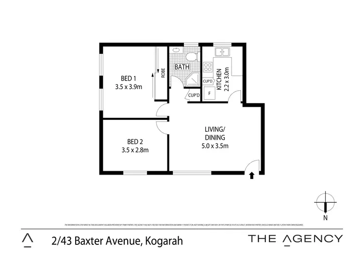 Floorplan of Homely apartment listing, 2/43 Baxter Avenue, Kogarah NSW 2217