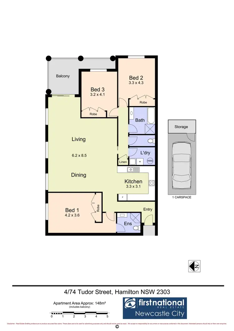 Floorplan of Homely apartment listing, 4/74 Tudor Street, Hamilton NSW 2303