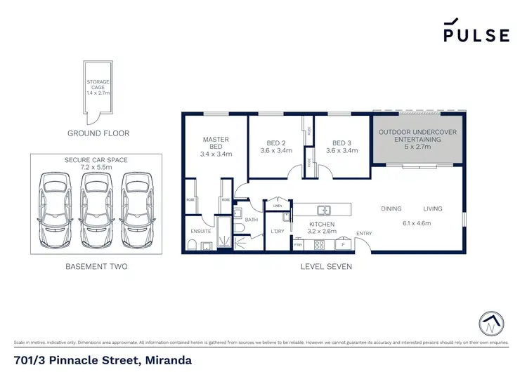 Floorplan of Homely apartment listing, 701/3 Pinnacle Street, Miranda NSW 2228
