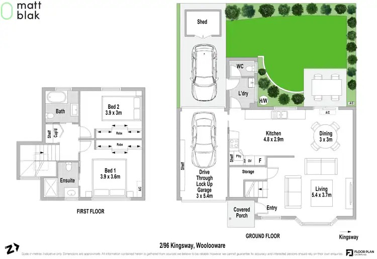 Floorplan of Homely townhouse listing, 2/96 Kingsway, Woolooware NSW 2230