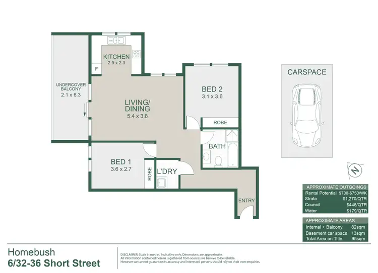 Floorplan of Homely apartment listing, 6/32-36 Short Street, Homebush NSW 2140