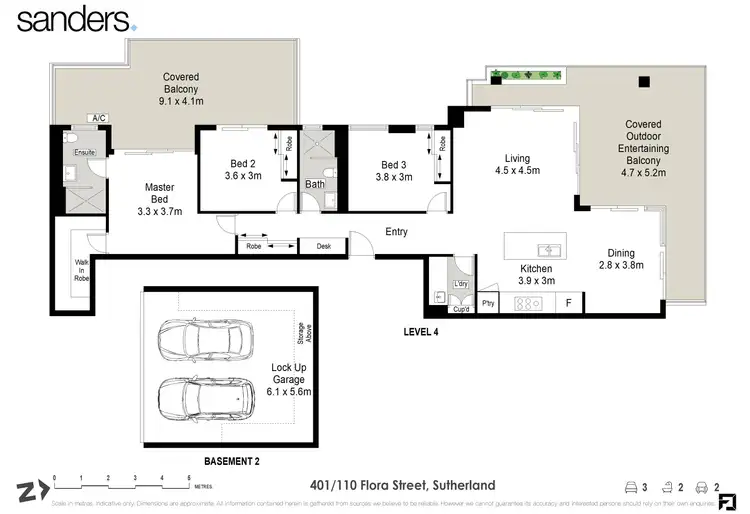 Floorplan of Homely apartment listing, 401/110 Flora Street, Sutherland NSW 2232