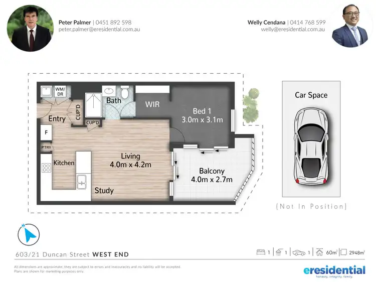 Floorplan of Homely unit listing, 603/21 Duncan Street, West End QLD 4101