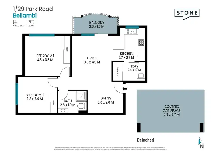 Floorplan of Homely apartment listing, 1/29 Park Road, Bellambi NSW 2518