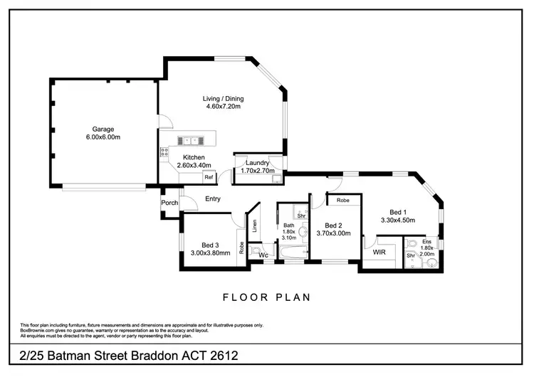 Floorplan of Homely townhouse listing, 2/25 Batman Street, Braddon ACT 2612