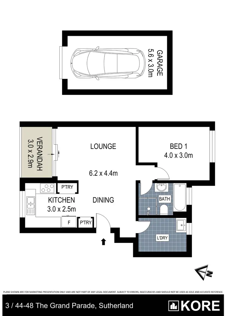 Floorplan of Homely apartment listing, 3/44-48 The Grand Parade, Sutherland NSW 2232