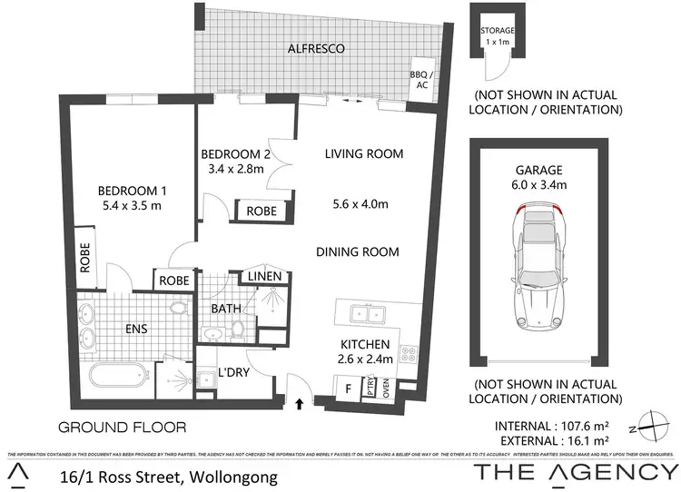 Floorplan of Homely apartment listing, 16/1 Ross Street, Wollongong NSW 2500