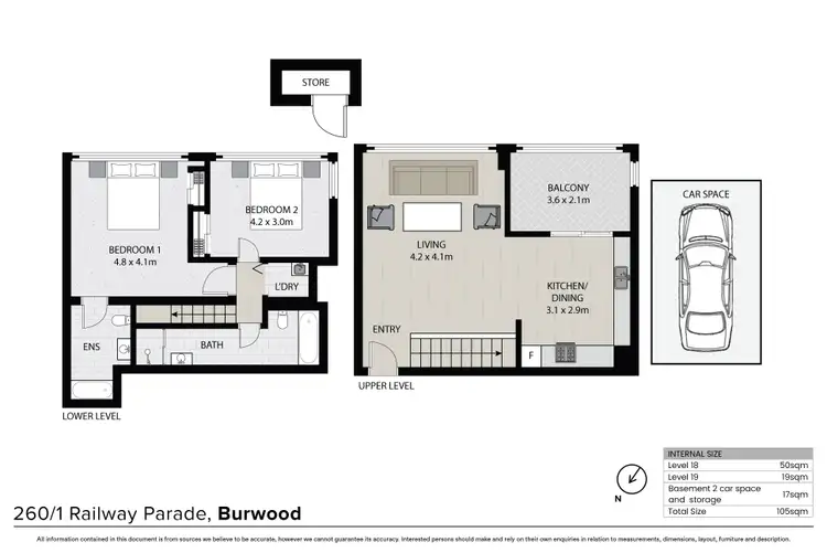 Floorplan of Homely apartment listing, 260/1 Railway Parade, Burwood NSW 2134