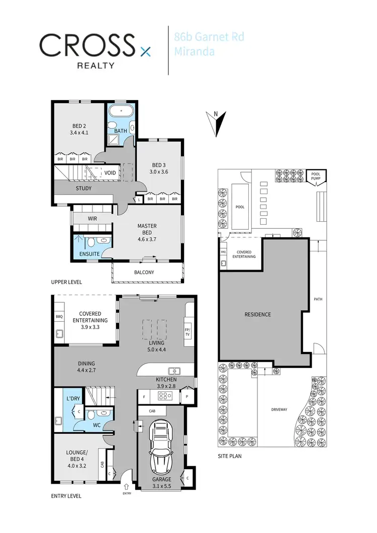 Floorplan of Homely semi-detached listing, 86B Garnet Road, Miranda NSW 2228
