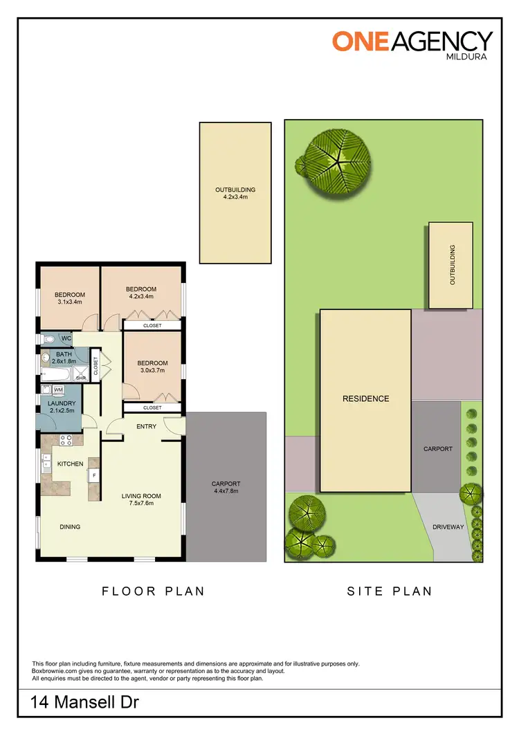 Floorplan of Homely house listing, 14 Mansell Drive, Mildura VIC 3500