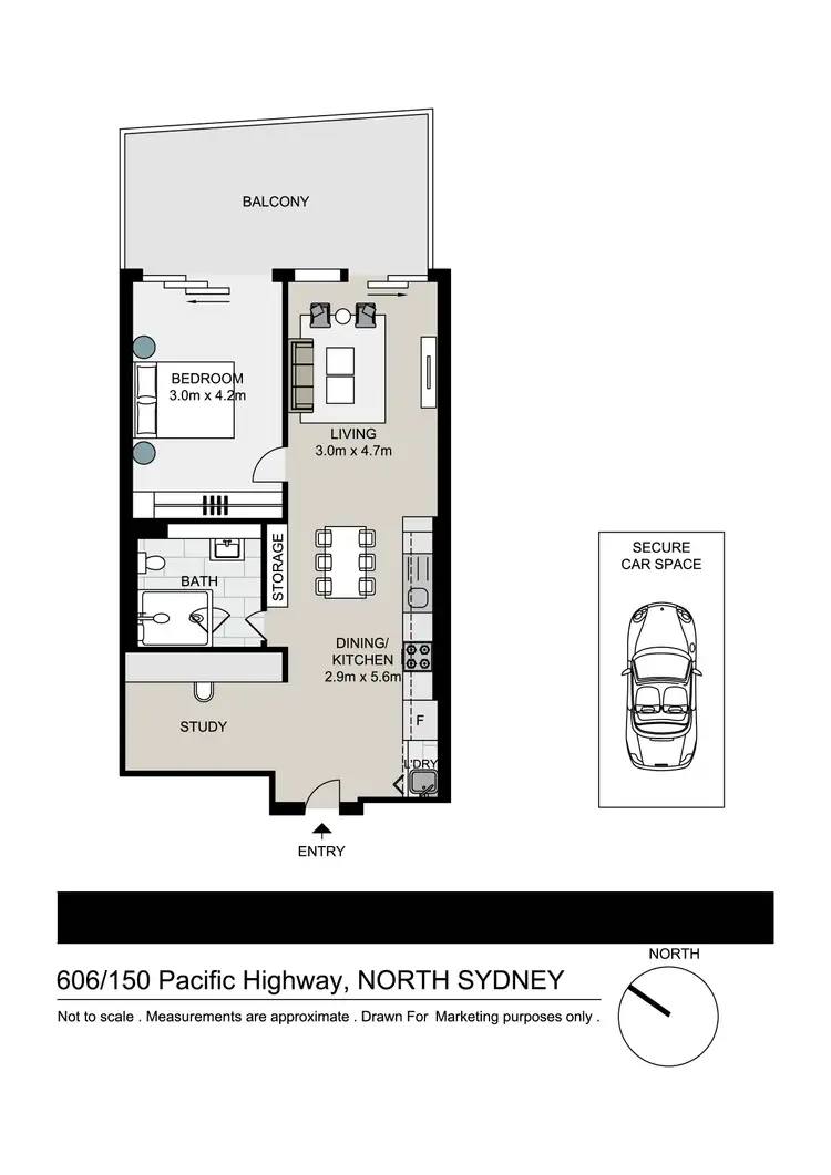 Floorplan of Homely apartment listing, 606/150 Pacific Highway, North Sydney NSW 2060