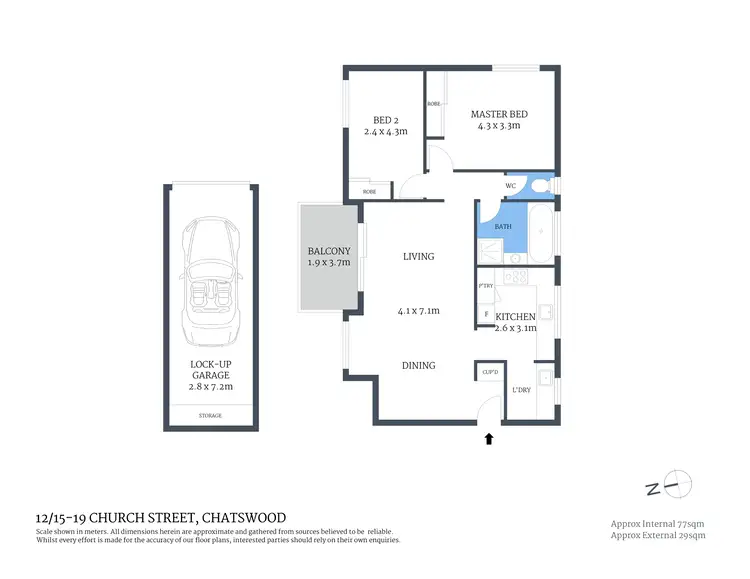 Floorplan of Homely apartment listing, 12/15-19 Church Street, Chatswood NSW 2067
