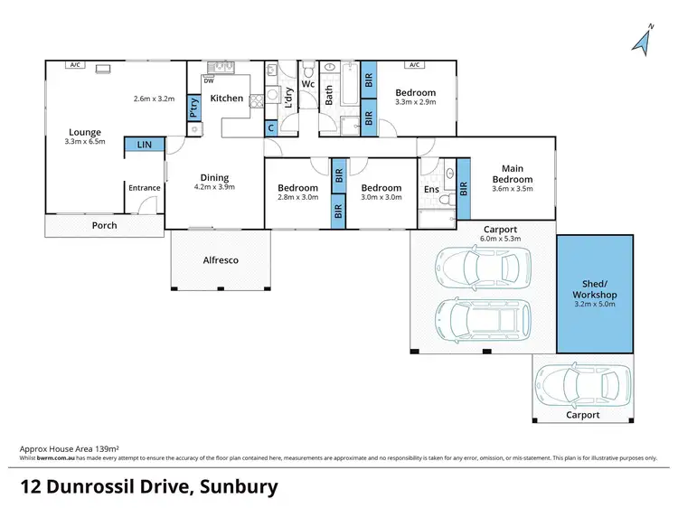 Floorplan of Homely house listing, 12 Dunrossil Drive, Sunbury VIC 3429