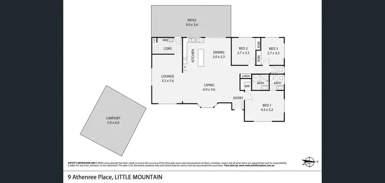 Floorplan of Homely house listing, 9 Athenree Place, Little Mountain QLD 4551