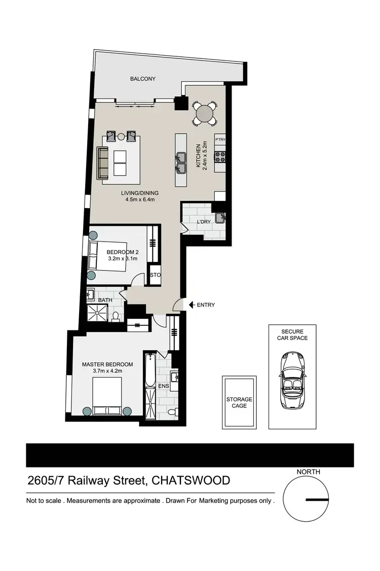 Floorplan of Homely apartment listing, 2605/7 Railway Street, Chatswood NSW 2067