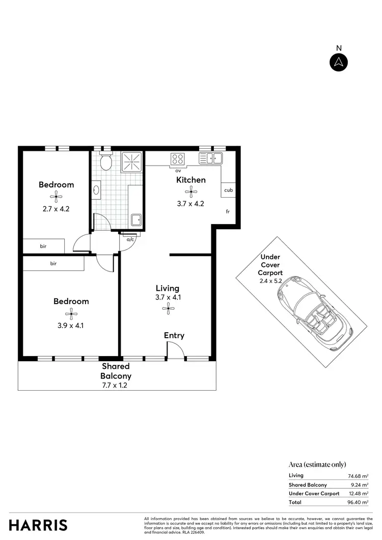Floorplan of Homely unit listing, 5/298 Military Road, Grange SA 5022