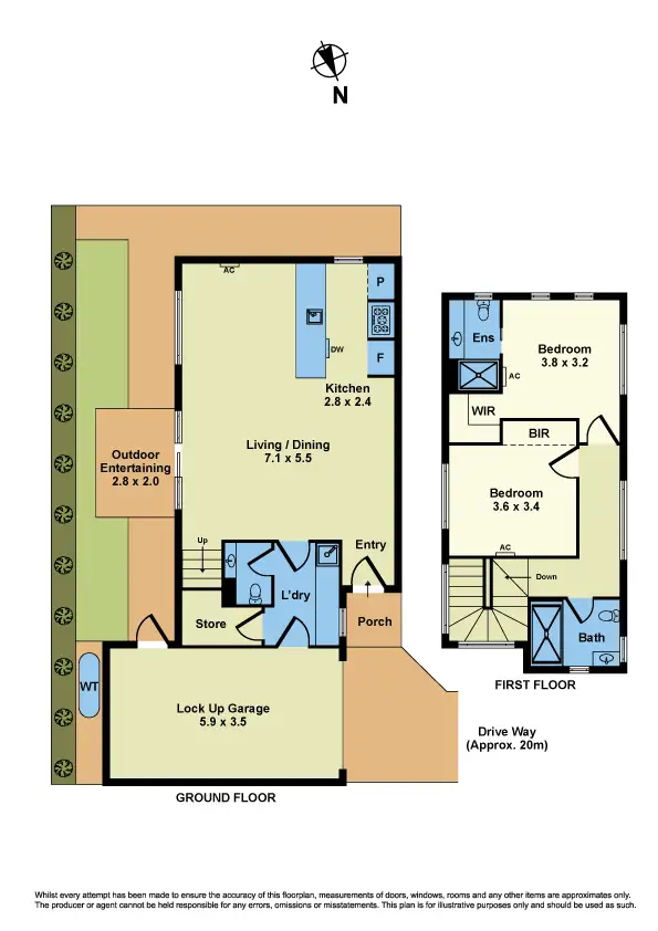 Floorplan of Homely townhouse listing, 3/20 Alice Street, Sunshine VIC 3020